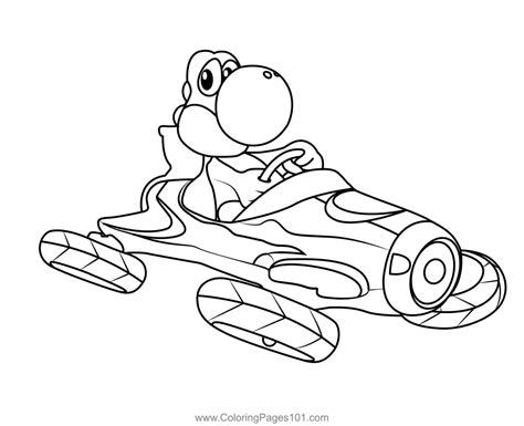 mario kart yoshi coloring pages