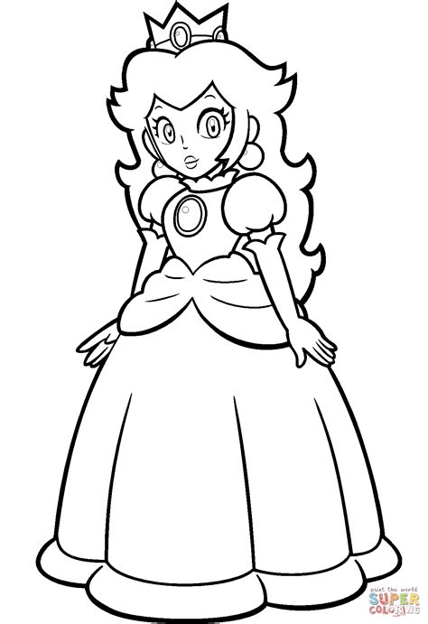 mario peach coloring pages