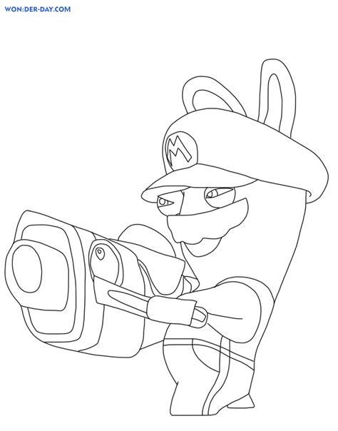 mario plus rabbids kingdom battle coloring pages