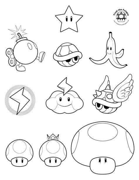 mario power ups coloring pages