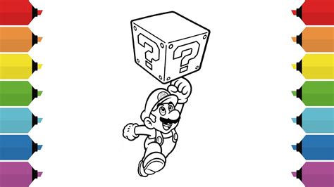 mario question block coloring page