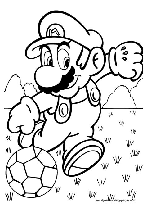 mario soccer coloring pages