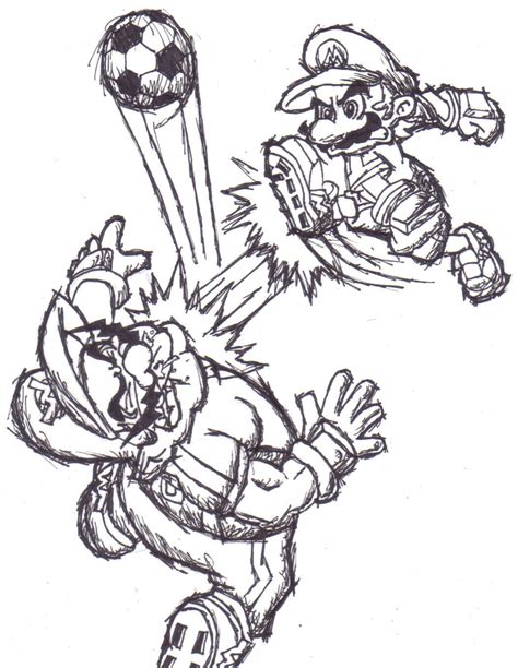 mario strikers coloring pages