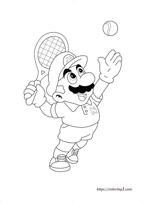 mario tennis coloring pages