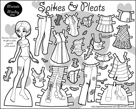 marisole monday paper doll coloring pages