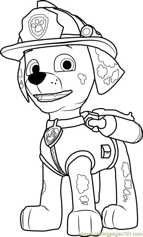 marshall paw patrol coloring page