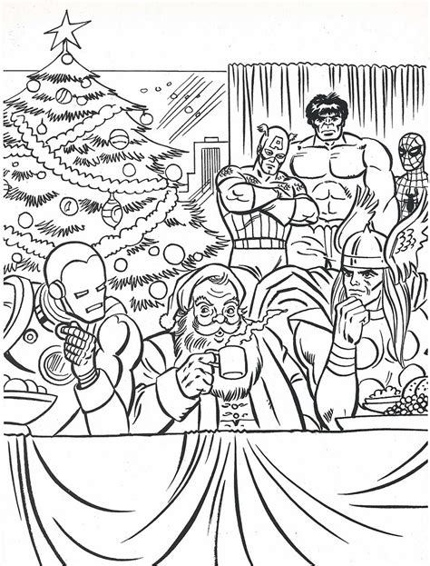 marvel christmas coloring pages