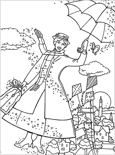 mary poppins coloring pages