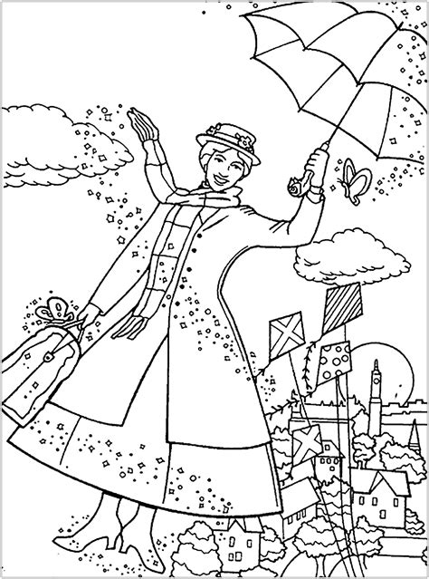 mary poppins coloring pages to print
