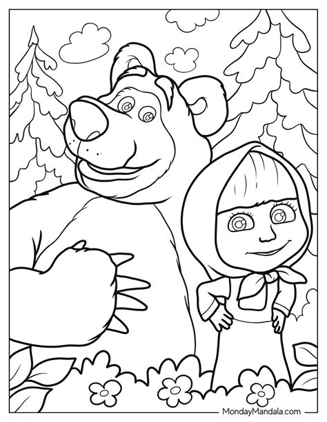 masha and the bear coloring book pdf