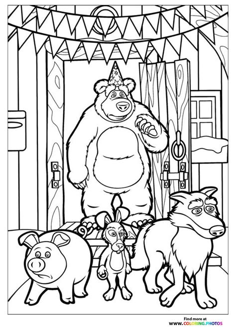 masha and the bear coloring book pdf