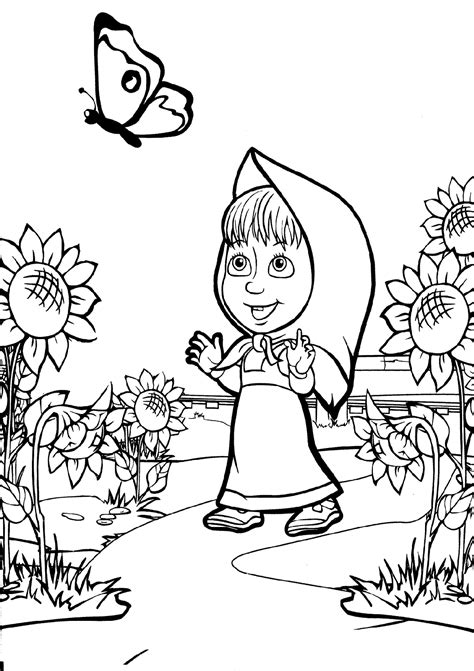 masha coloring pages