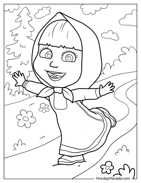 masha coloring pages pdf