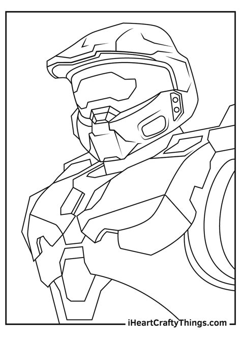 master chief halo coloring pages