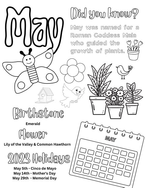 may coloring pages printable