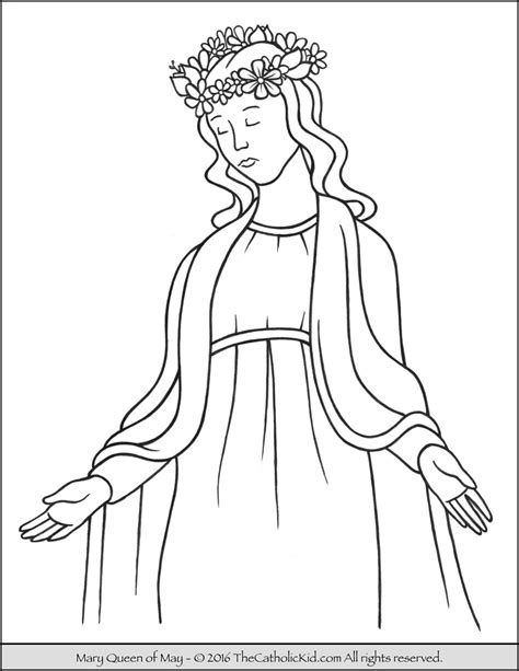 may crowning coloring pages