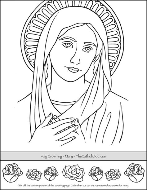 may crowning coloring pages