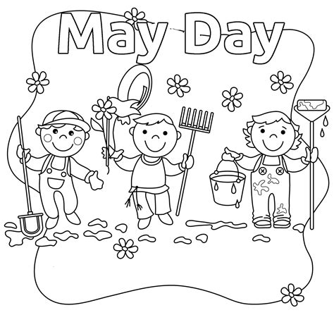 may day coloring pages