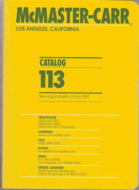 Mcmaster Carr Physical Catalog