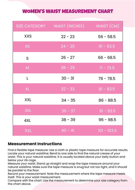 Measurement Waist Chart