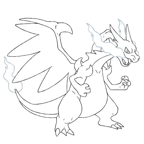 mega charizard y coloring pages