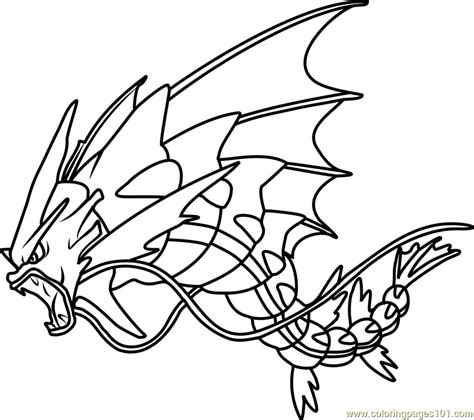 mega gyarados coloring pages