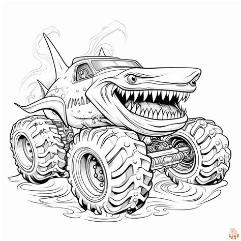 megalodon monster jam coloring pages