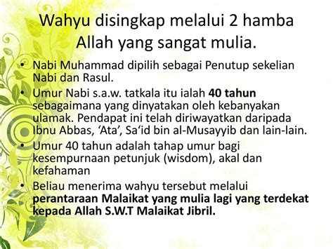 menerima wahyu dan petunjuk Allah