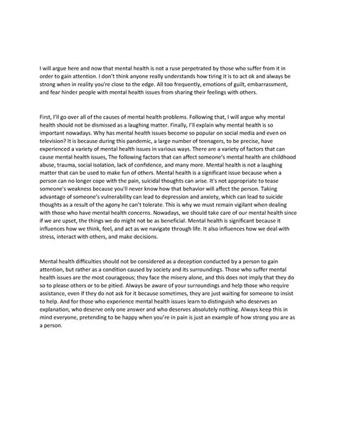 mental health persuasive speech ideas