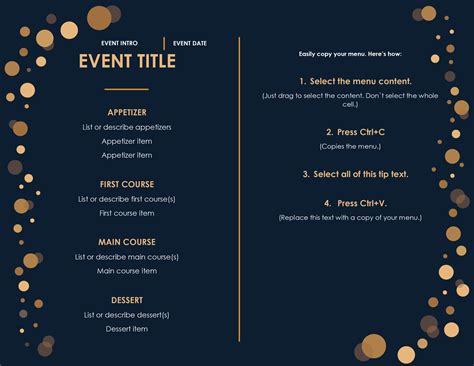 Menu Templates For Microsoft Word