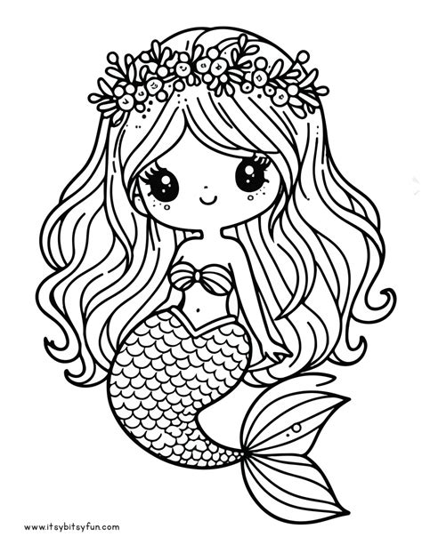 mermaid pdf coloring page