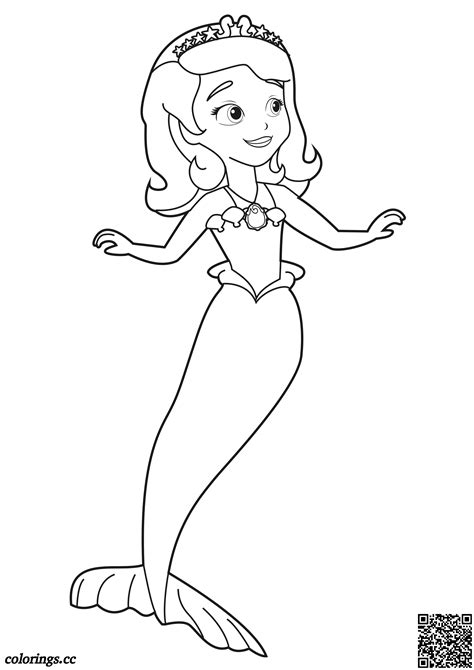 mermaid sofia the first coloring pages