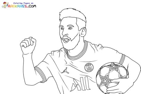 messi psg coloring pages