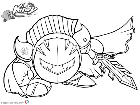 meta knight kirby coloring pages
