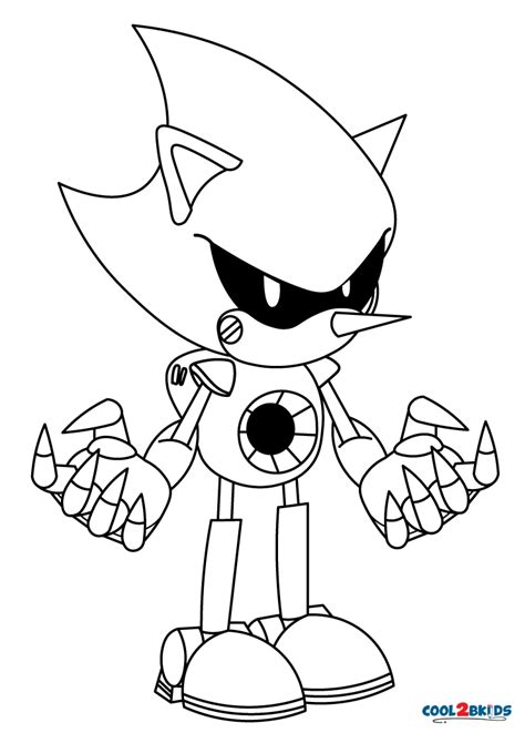 metal sonic coloring pages