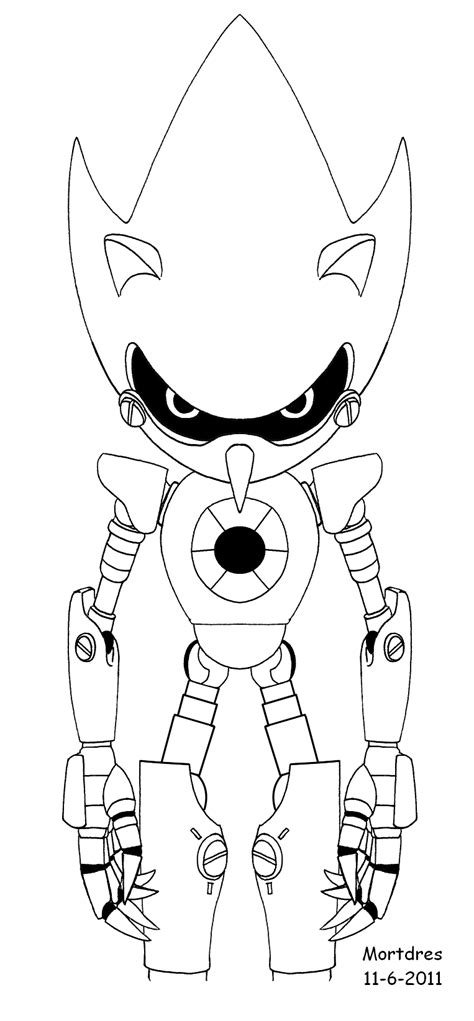 metal sonic sonic coloring pages