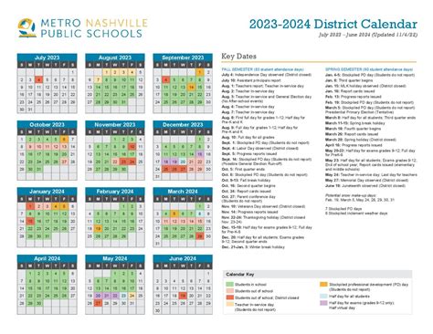 metro public schools nashville tn calendar
