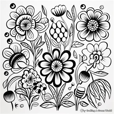 mexican flowers coloring pages