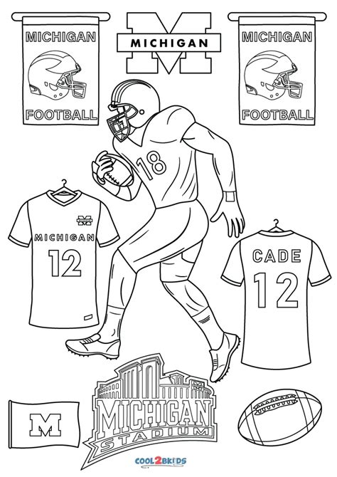 michigan football coloring pages