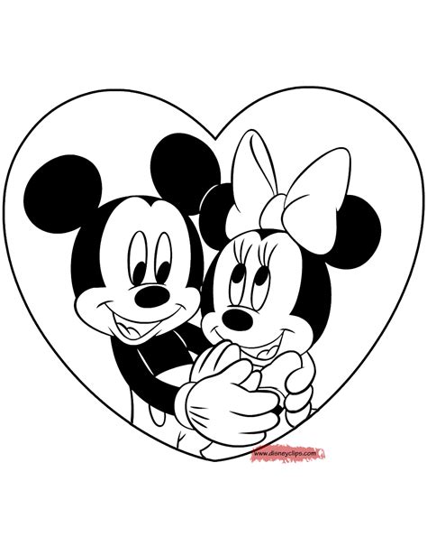 mickey and minnie valentines day coloring pages