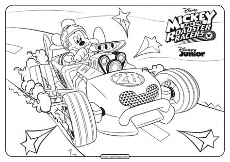 mickey and the roadster racers coloring pages