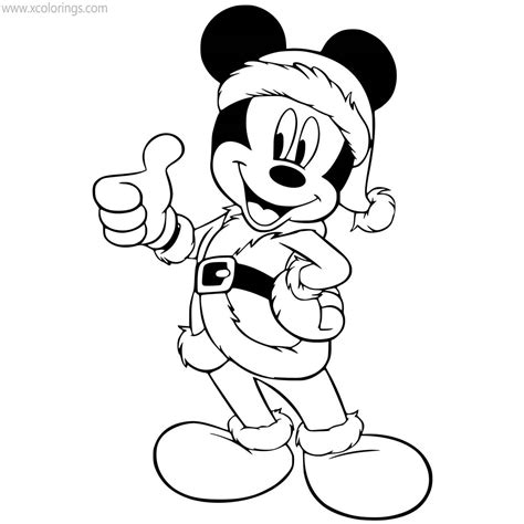 mickey christmas coloring pages