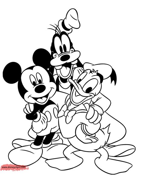 mickey donald and goofy coloring pages