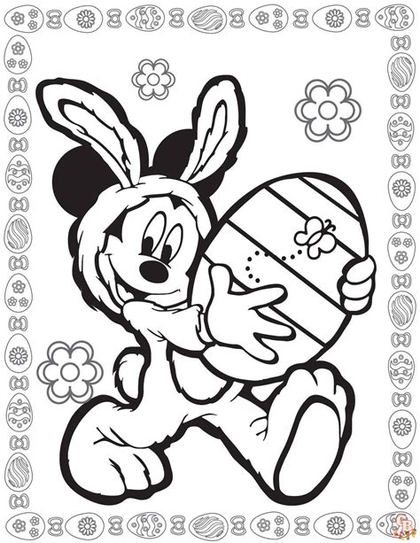 mickey easter coloring pages