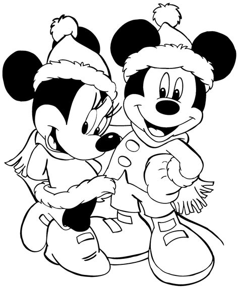 mickey mouse christmas coloring pages