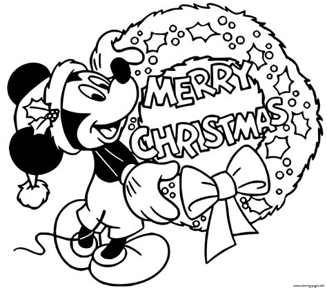 mickey mouse christmas coloring pictures