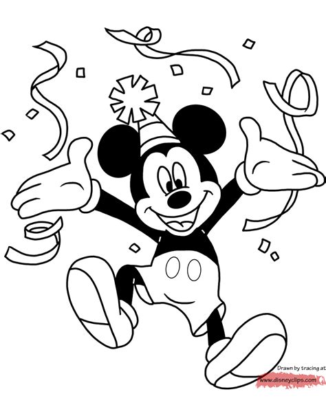 mickey mouse coloring pages birthday