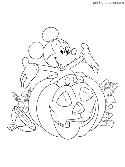 mickey mouse coloring pages halloween