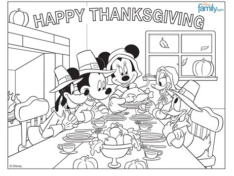 mickey mouse thanksgiving coloring pages
