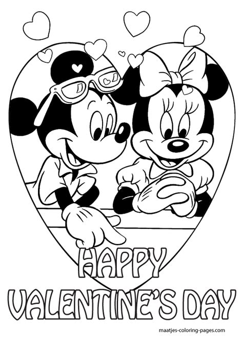 mickey mouse valentine coloring pages